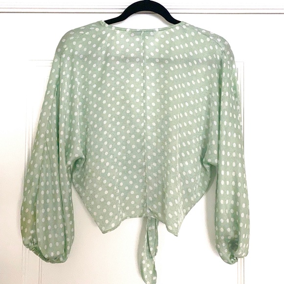 Zara Mint Green Polka Dot Top - XS-S - Picture 3 of 4